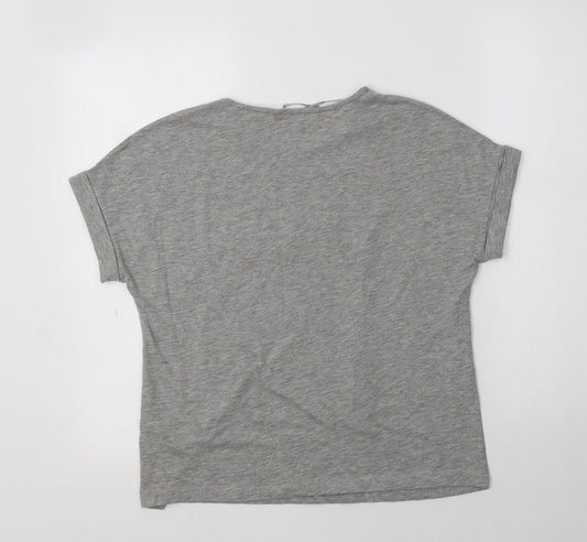 Womens UK Size 8 Red Herring Grey Basic T-Shirt