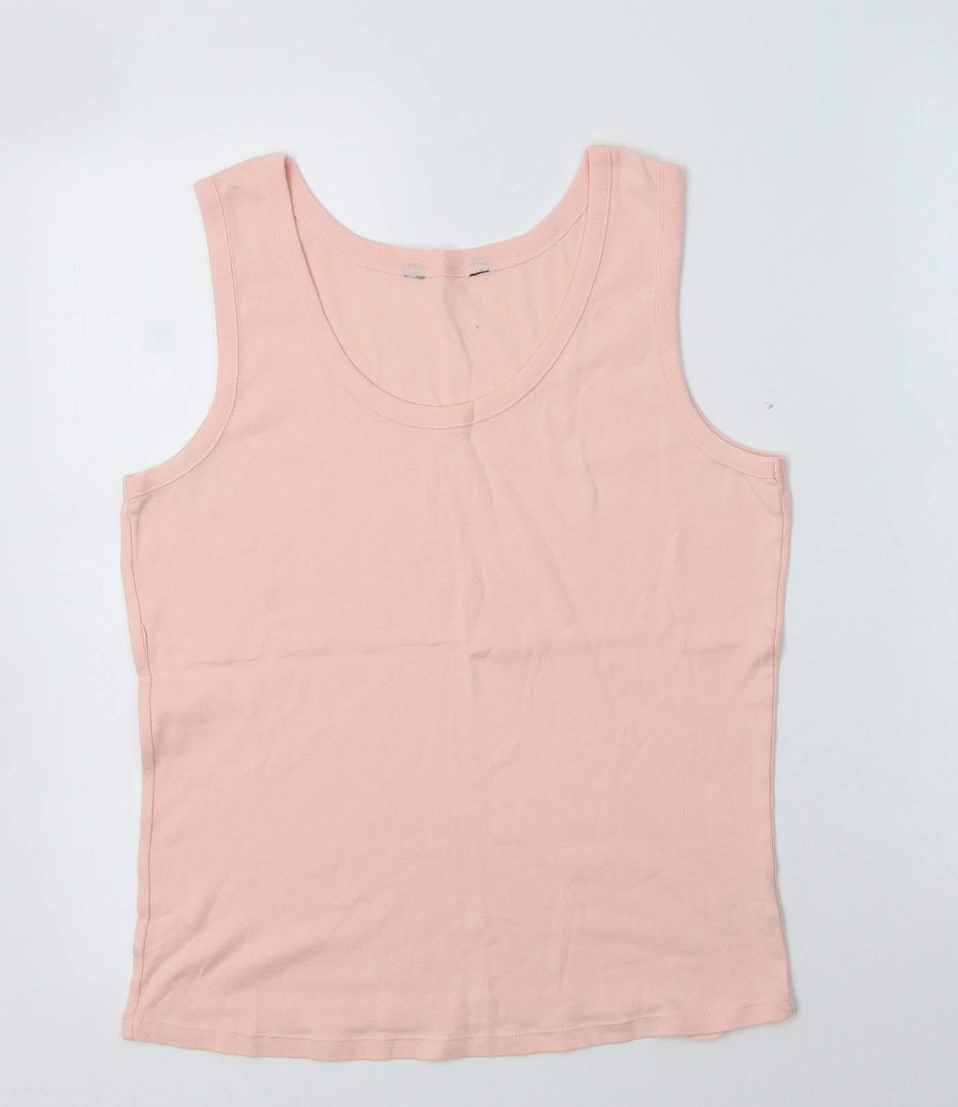 F&F Womens Pink  Cotton Basic Tank Size 16 Scoop Neck