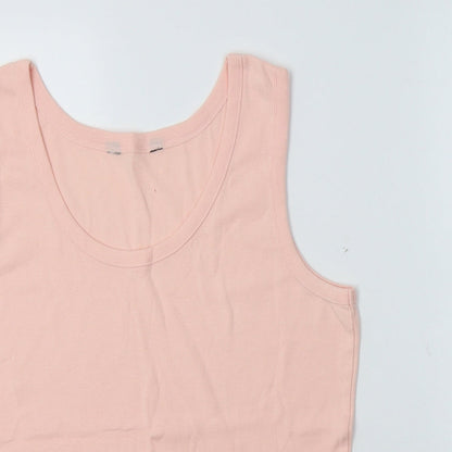 F&F Womens Pink  Cotton Basic Tank Size 16 Scoop Neck
