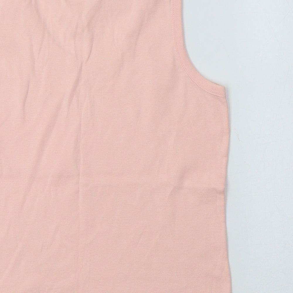 F&F Womens Pink  Cotton Basic Tank Size 16 Scoop Neck