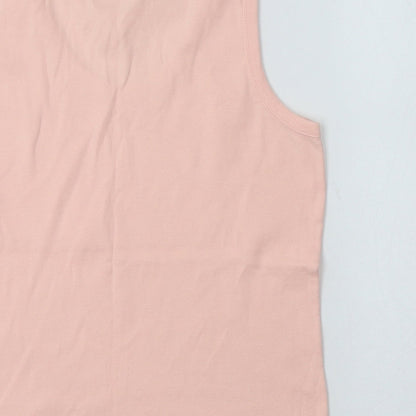 F&F Womens Pink  Cotton Basic Tank Size 16 Scoop Neck