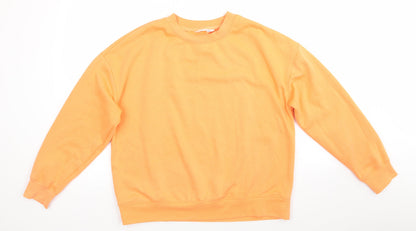 Primark Womens Orange  Polyester Pullover Sweatshirt Size M   - Soft Orange