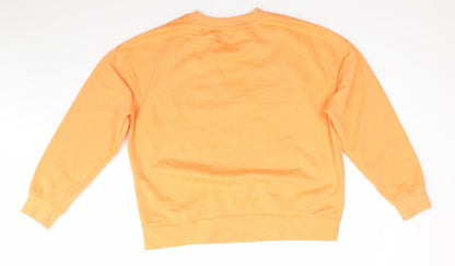 Primark Womens Orange  Polyester Pullover Sweatshirt Size M   - Soft Orange