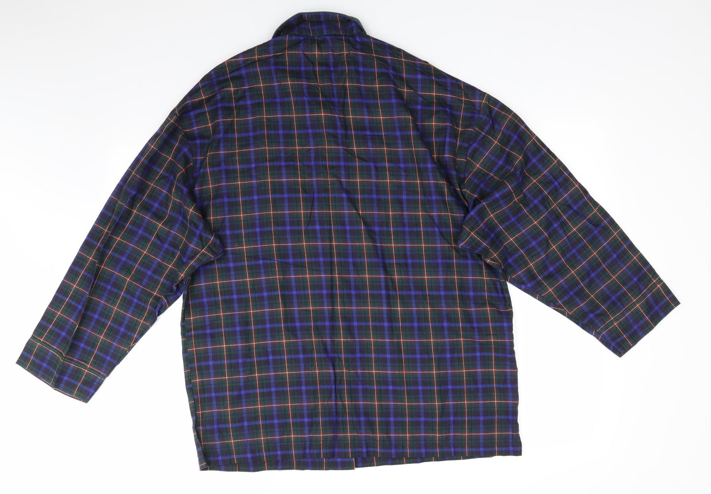 Marks and Spencer Womens Green Check Cotton  Pyjama Top Size 12   - Green Blue Red Yellow