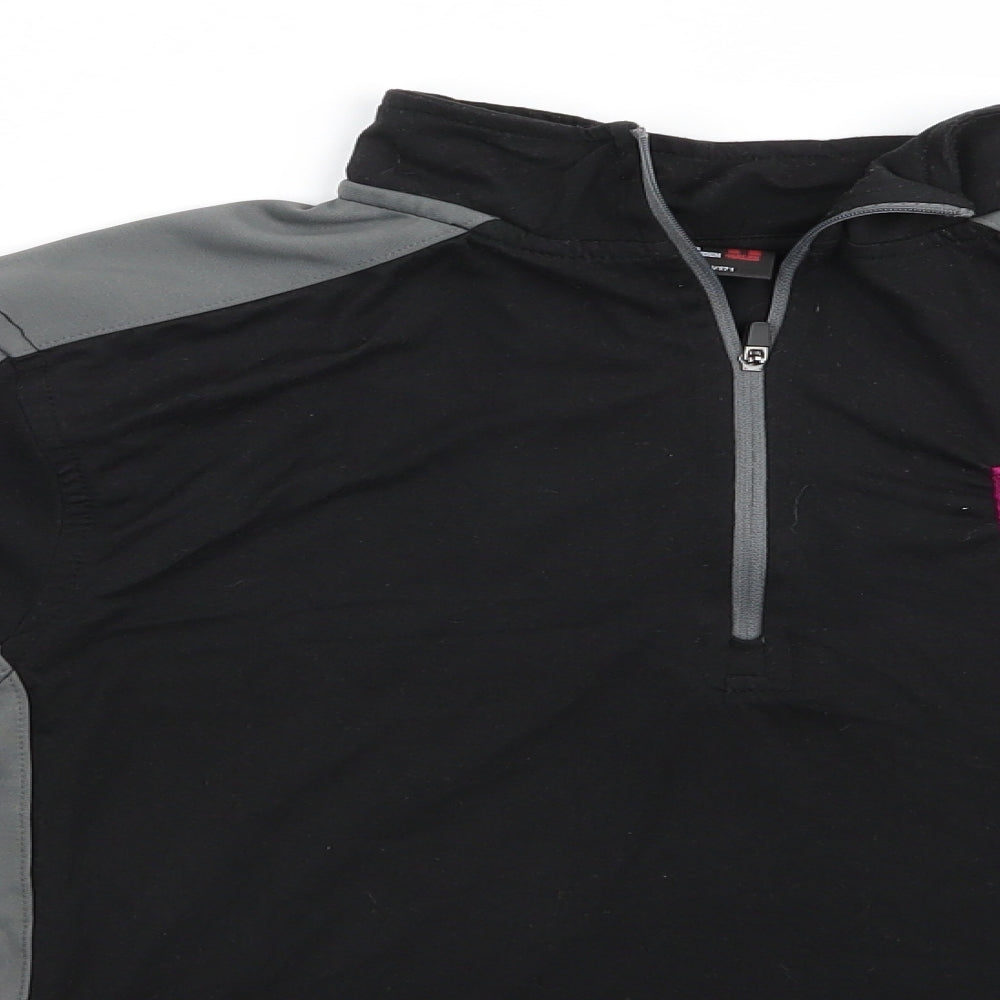 Finden Hales Mens Black Colourblock Polyester Pullover Casual Size S High Neck  - Black & Grey RGG