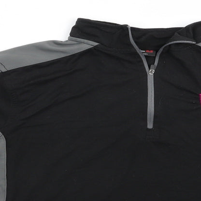 Finden Hales Mens Black Colourblock Polyester Pullover Casual Size S High Neck  - Black & Grey RGG
