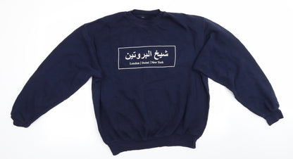 Mens UK Size  Preworn Blue Pullover Sweatshirt