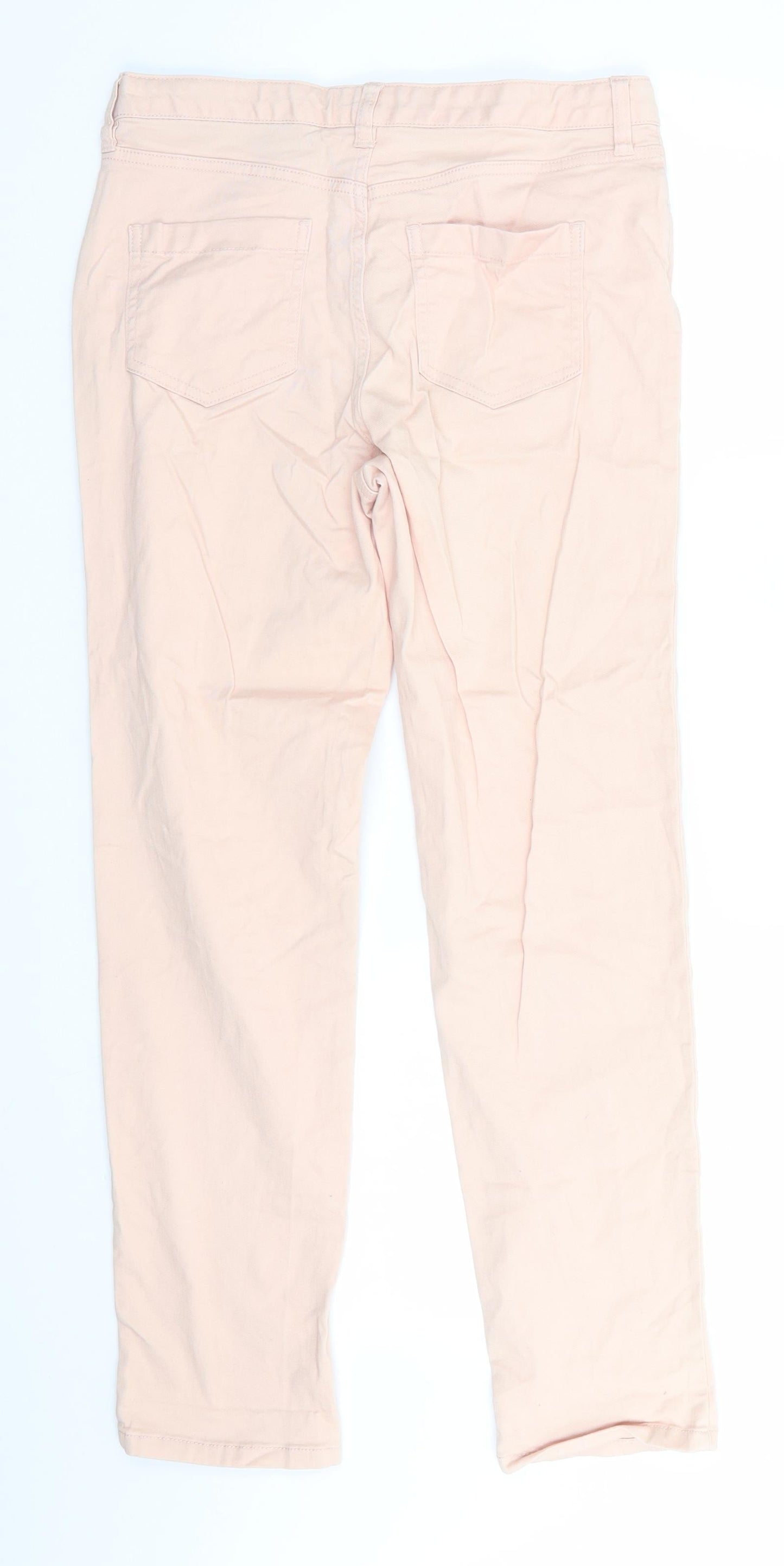 Casual Collection by F&F Womens Orange  Cotton Chino Trousers Size 8 L29 in Regular  - Peach in Colour