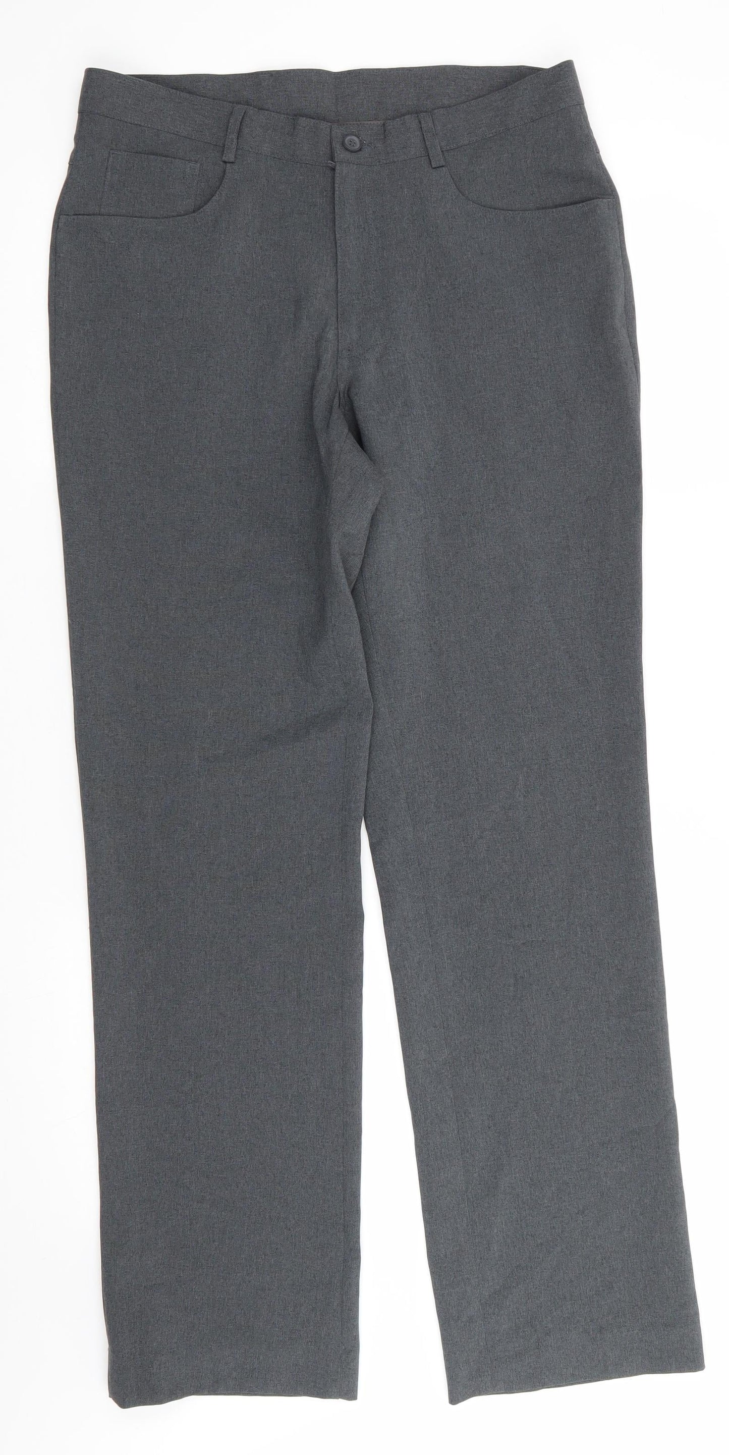 Matalan Womens Grey  Polyester Trousers  Size 12 L30 in Regular  - Mid Grey