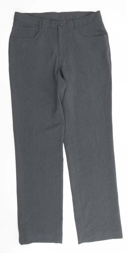Matalan Womens Grey  Polyester Trousers  Size 12 L30 in Regular  - Mid Grey