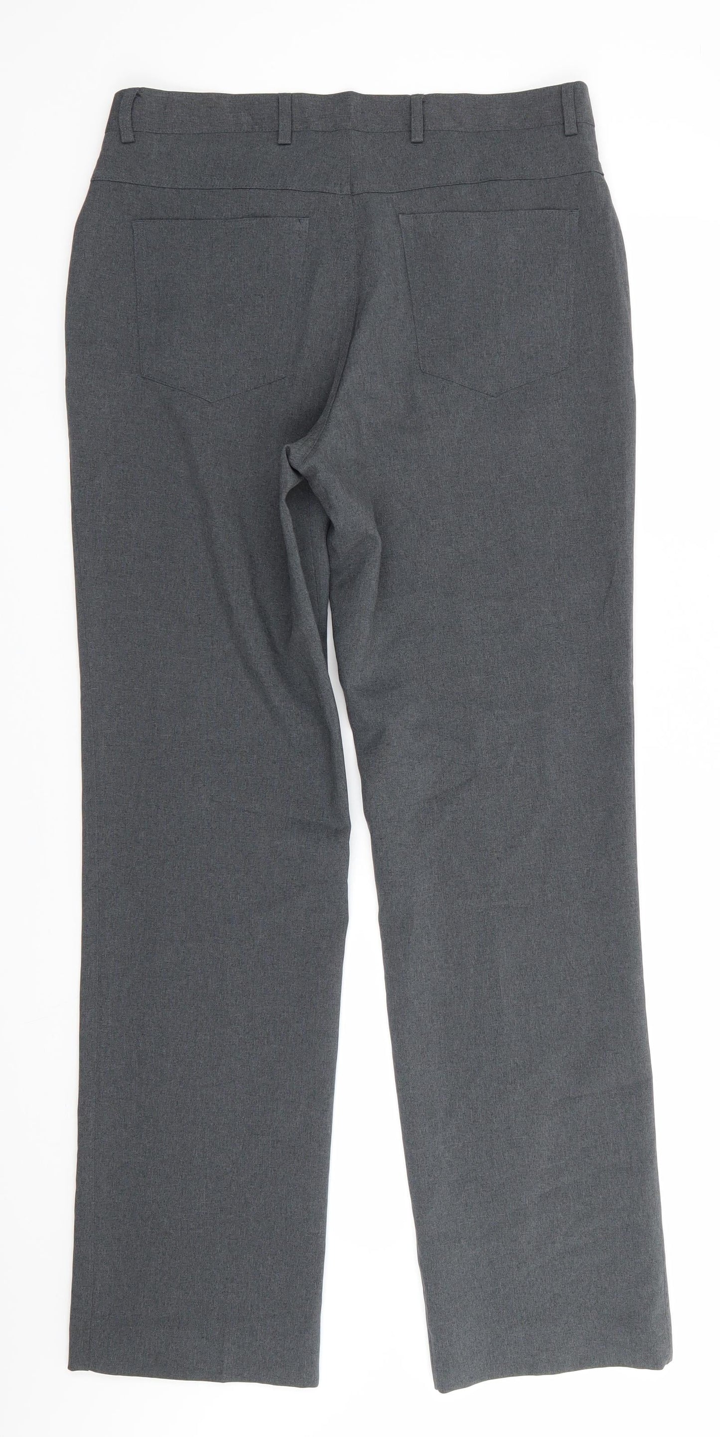 Matalan Womens Grey  Polyester Trousers  Size 12 L30 in Regular  - Mid Grey