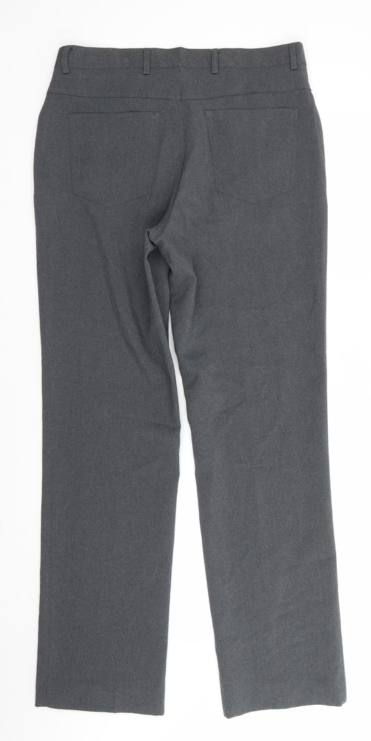 Matalan Womens Grey  Polyester Trousers  Size 12 L30 in Regular  - Mid Grey