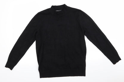 Additional front view of Grow Style women’s black high neck nylon jumper, size L