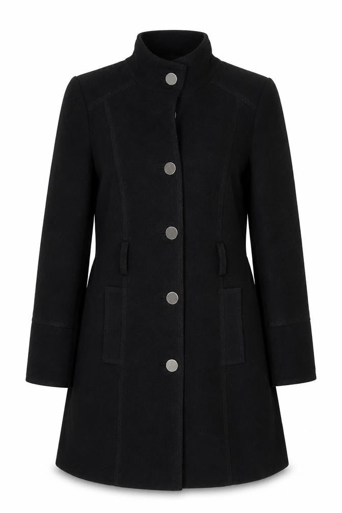Womens UK Size 12 Dorothy Perkins Black Overcoat