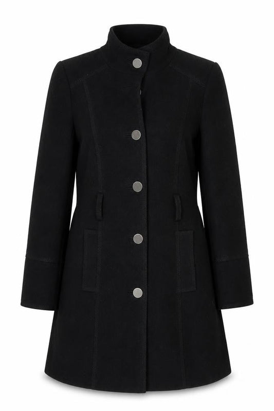 Womens UK Size 12 Dorothy Perkins Black Overcoat