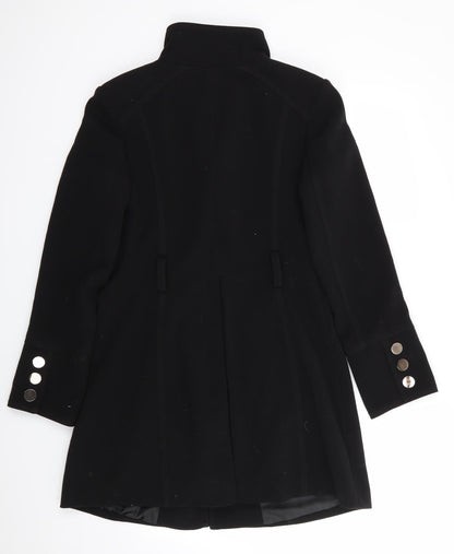Womens UK Size 12 Dorothy Perkins Black Overcoat