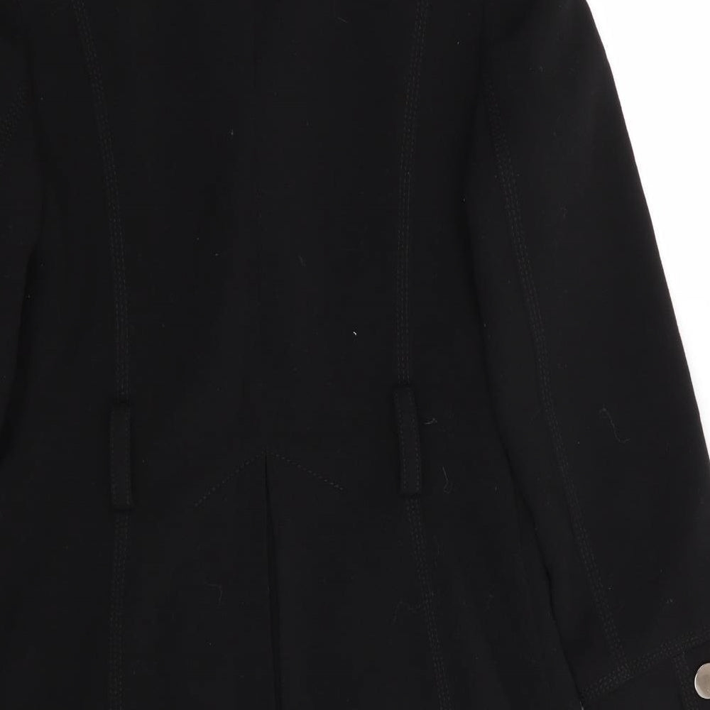 Womens UK Size 12 Dorothy Perkins Black Overcoat