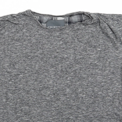 Primark Mens Grey Solid Cotton  Pyjama Top Size XS   - Grey Mix