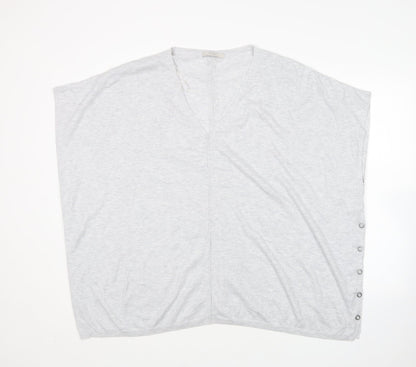 George Womens Grey V-Neck  Nylon Pullover Jumper Size XL