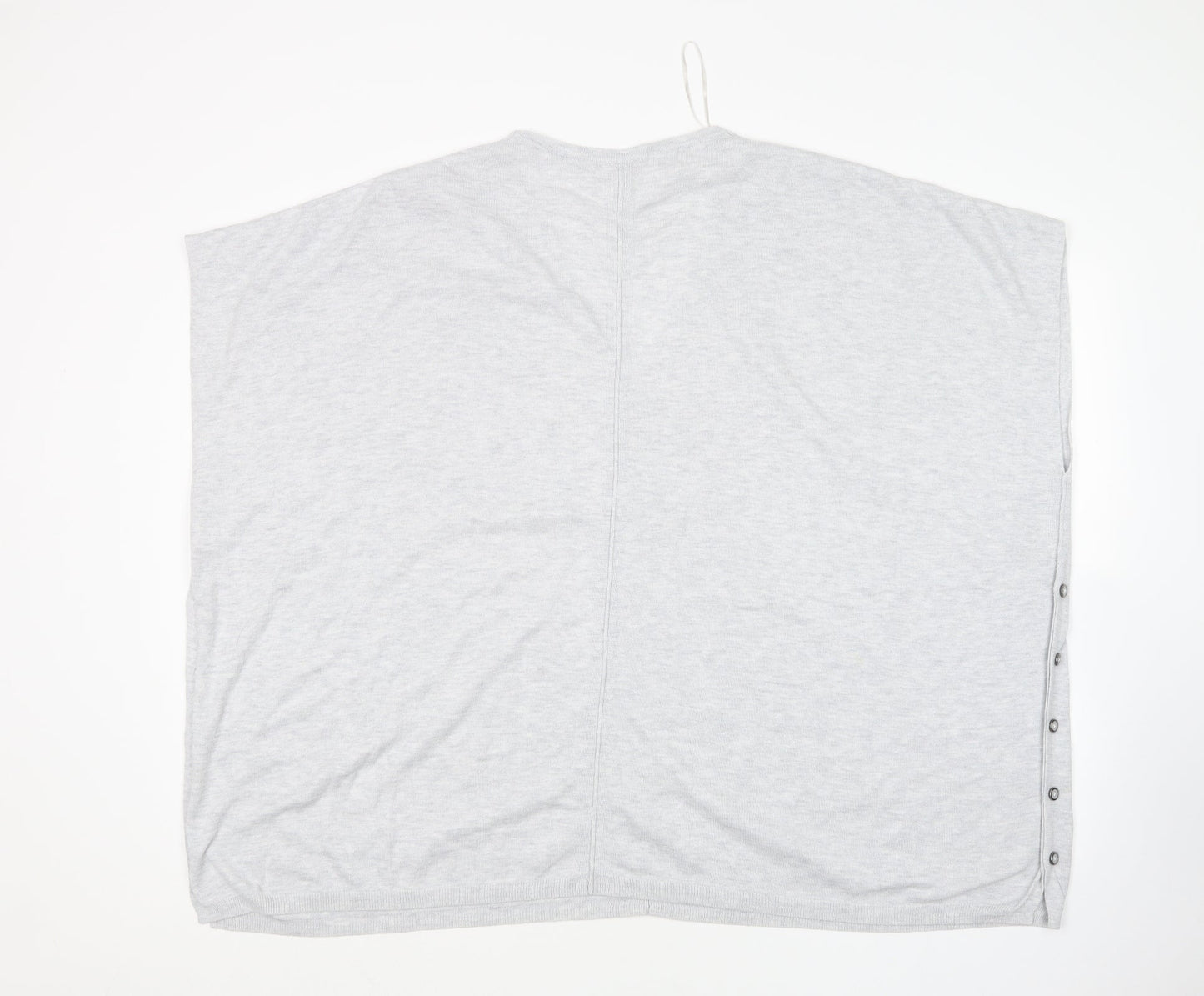 George Womens Grey V-Neck  Nylon Pullover Jumper Size XL