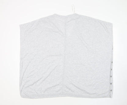 George Womens Grey V-Neck  Nylon Pullover Jumper Size XL