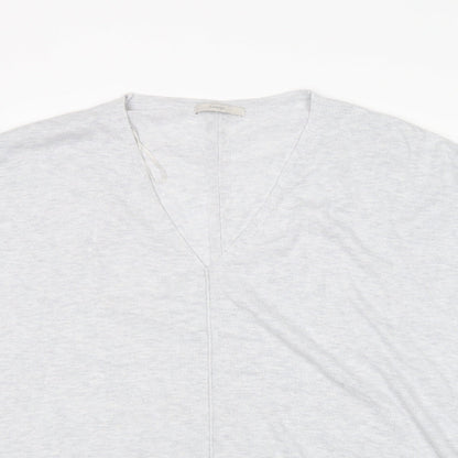 George Womens Grey V-Neck  Nylon Pullover Jumper Size XL