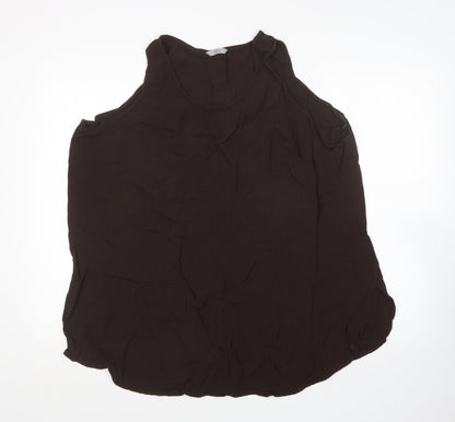 M&S Womens Brown  Viscose Basic Tank Size 26 Round Neck