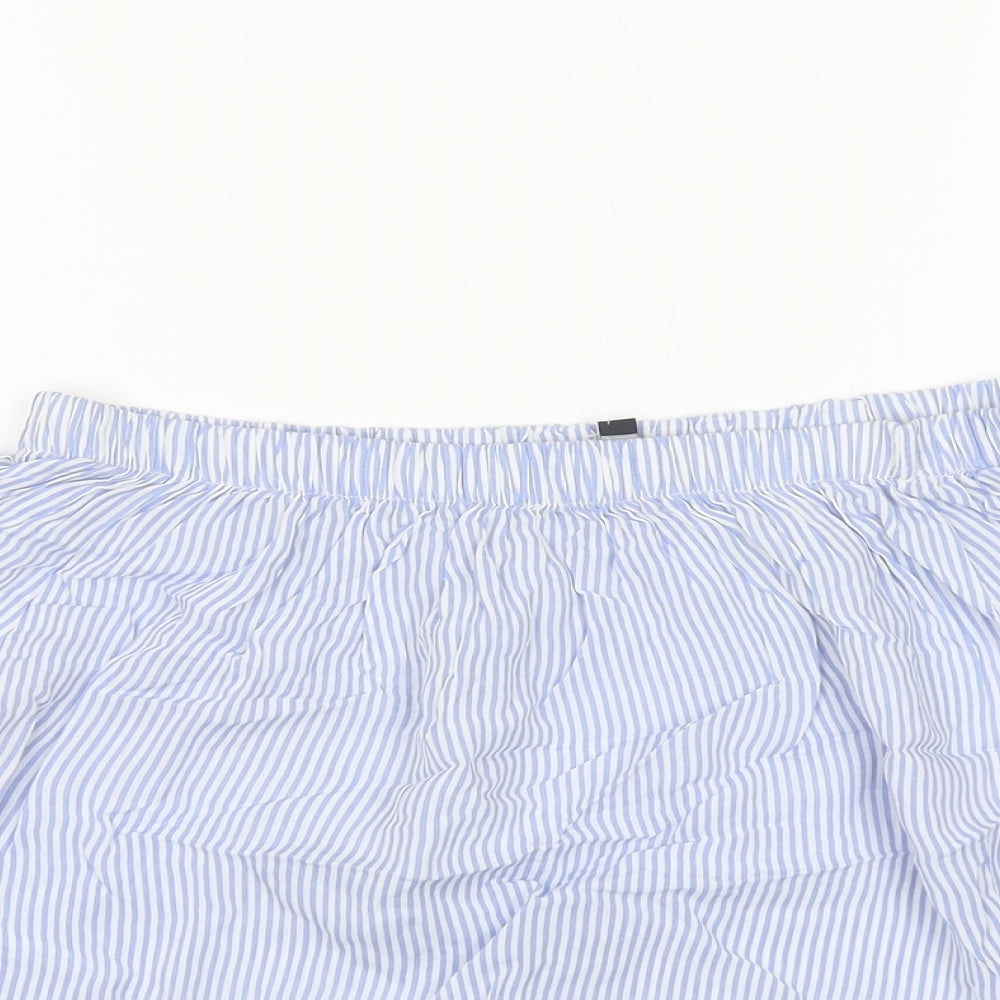 Boohoo Womens Multicoloured Striped Viscose Basic Blouse Size 8 Boat Neck