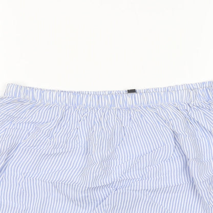 Boohoo Womens Multicoloured Striped Viscose Basic Blouse Size 8 Boat Neck