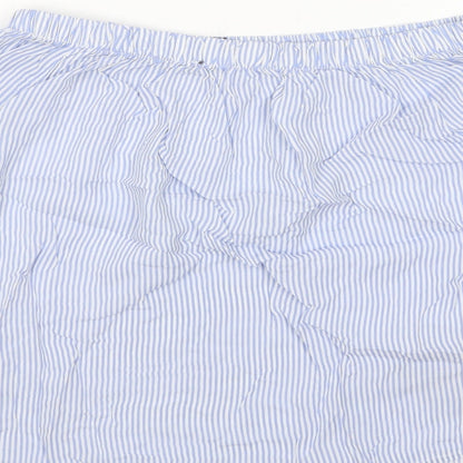 Boohoo Womens Multicoloured Striped Viscose Basic Blouse Size 8 Boat Neck