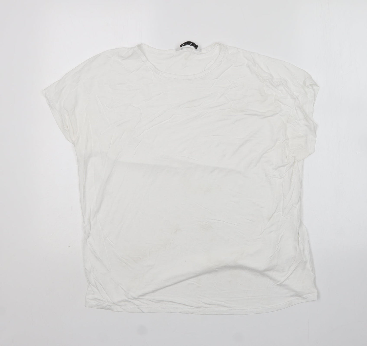 Womens UK Size 14 Very White Basic T-Shirt