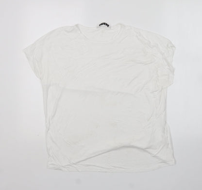 Womens UK Size 14 Very White Basic T-Shirt