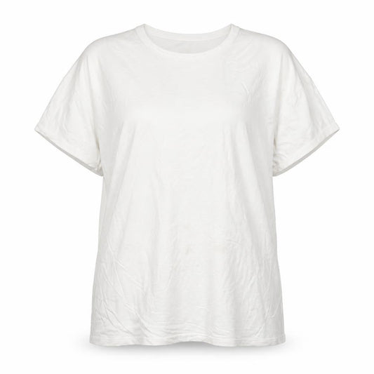 Front view of Very women’s white viscose basic t-shirt, size UK 14, round neck