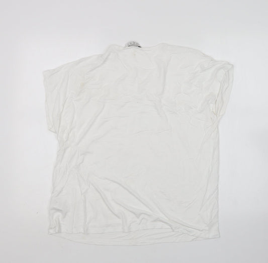 Womens UK Size 14 Very White Basic T-Shirt