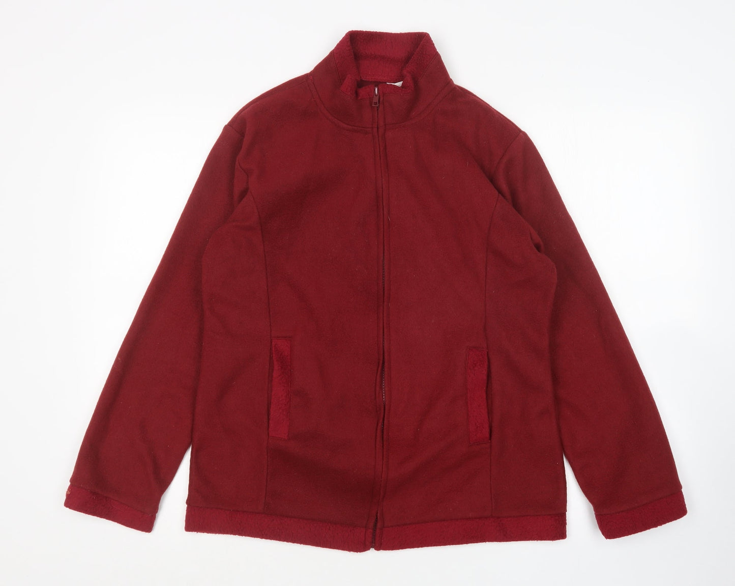 Womens UK Size 10 Anne De Lancay Red Full Zip Jumper