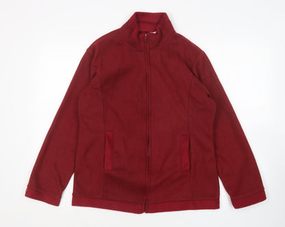 Womens UK Size 10 Anne De Lancay Red Full Zip Jumper
