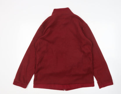 Womens UK Size 10 Anne De Lancay Red Full Zip Jumper