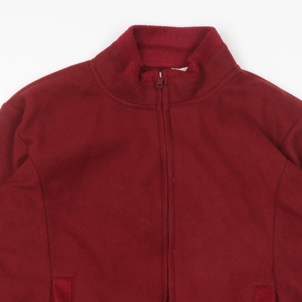 Womens UK Size 10 Anne De Lancay Red Full Zip Jumper