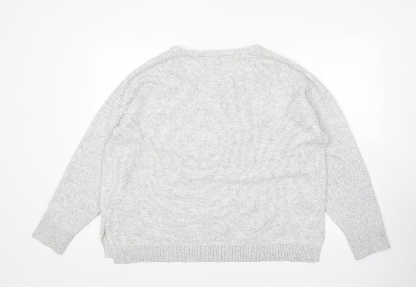 Primark Womens Grey Round Neck  Acrylic Pullover Jumper Size XL