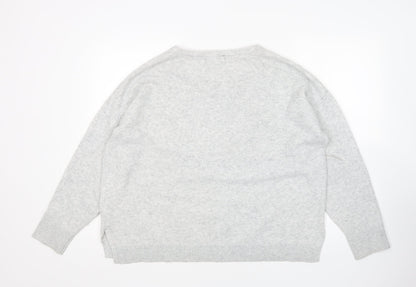 Primark Womens Grey Round Neck  Acrylic Pullover Jumper Size XL