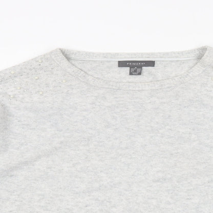 Primark Womens Grey Round Neck  Acrylic Pullover Jumper Size XL