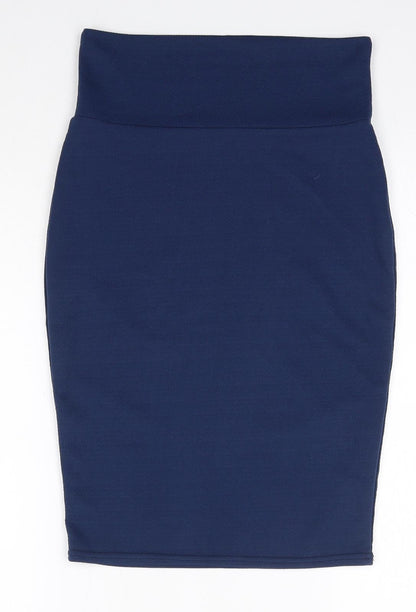 Urban Coco Womens Blue  Polyester Straight & Pencil Skirt Size S