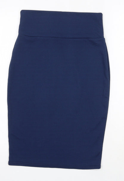 Urban Coco Womens Blue  Polyester Straight & Pencil Skirt Size S