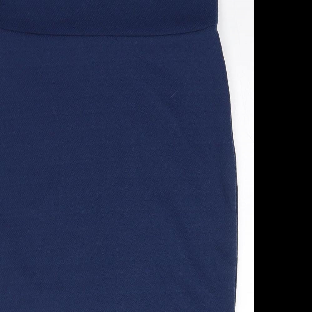 Urban Coco Womens Blue  Polyester Straight & Pencil Skirt Size S