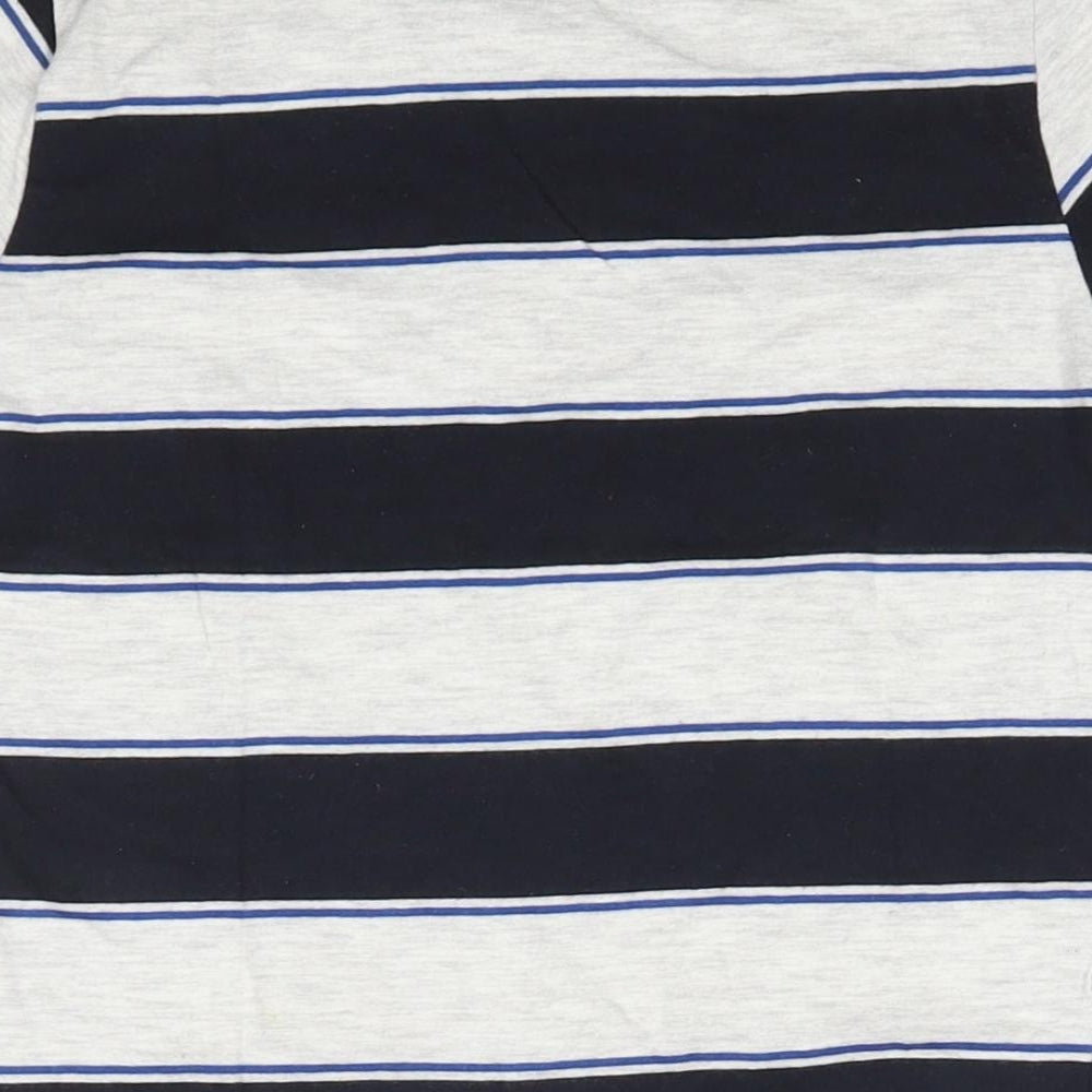 Primark Boys Multicoloured Striped 100% Cotton Basic T-Shirt Size 5-6 Years Round Neck