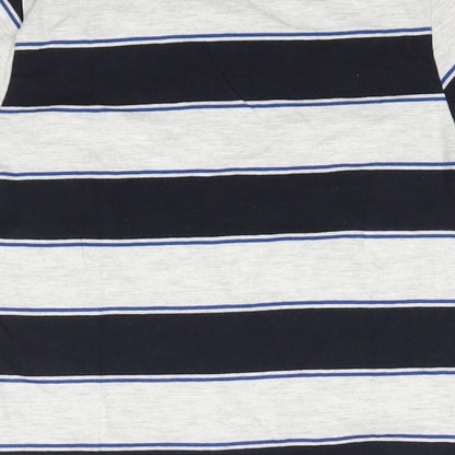Primark Boys Multicoloured Striped 100% Cotton Basic T-Shirt Size 5-6 Years Round Neck