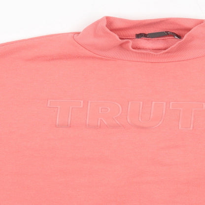 Primark Womens Pink High Neck  Polyester Pullover Jumper Size 2XS   - Truth