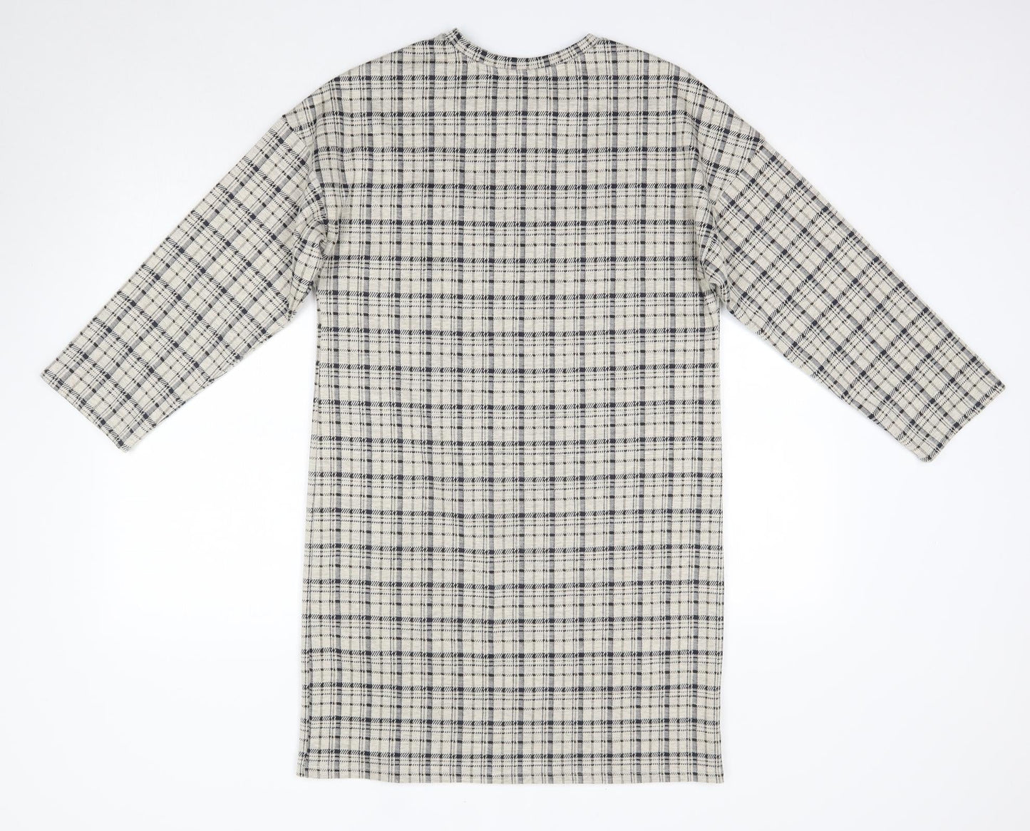Primark Womens Multicoloured Check Polyester T-Shirt Dress  Size 10  Round Neck