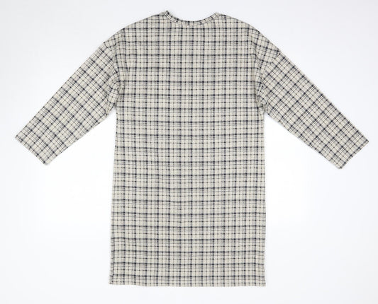 Primark Womens Multicoloured Check Polyester T-Shirt Dress  Size 10  Round Neck
