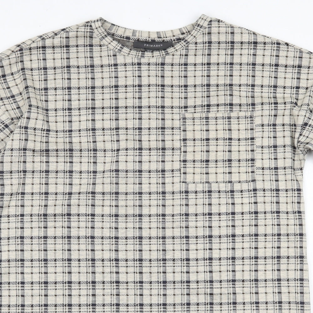 Primark Womens Multicoloured Check Polyester T-Shirt Dress  Size 10  Round Neck